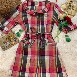 Anthropologie Little Yellow Button Dress